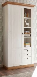 Stauraumschrank Hemsby in weiß Pinie und Eiche Wotan Landhaus Mehrzweckschrank 102 x 204 cm Stauraumschrank Hemsby in weiß Pinie und Eiche Wotan Landhaus Mehrzweckschrank 102 x 204 cm