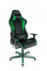 Gaming Stuhl DX-Racer F08-NE in schwarz und grün Kunstleder mit Wippmechanik Chefsessel inkl. 2 verstellbarer Stützkissen