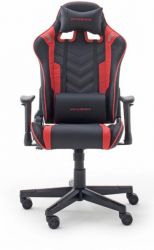 Gaming Stuhl DX-Racer OK132-NR in schwarz und rot Kunstleder Chefsessel mit Wippmechanik