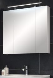 Badezimmer Spiegelschrank Devon in weiß Badschrank 3-türig 80 x 75 cm