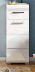 Badezimmer Unterschrank Leon in wei Hochglanz Badmbel Kommode 30 x 79 cm