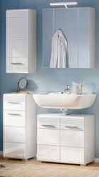 Badmbel Set 4-teilig Leon in wei Hochglanz Badkombination 105 x 182 cm