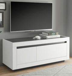 TV-Lowboard Rooky in weiß und anthrazit TV Unterteil 140 x 56 cm