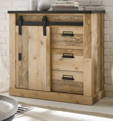 Kommode Stove in Used Wood hell und anthrazit Wohn- und Esszimmer Sideboard 93 x 91 cm Kommode Stove in Used Wood hell und anthrazit Wohn- und Esszimmer Sideboard 93 x 91 cm