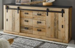 Sideboard Stove in Used Wood hell und anthrazit Kommode 201 x 91 cm Sideboard Stove in Used Wood hell und anthrazit Kommode 201 x 91 cm