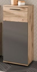 Badezimmer Unterschrank Mason in Nox Eiche und Basalt grau Badschrank Kommode 37 x 87 cm