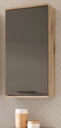 Badezimmer Hängeschrank Tomaso in Nox Eiche und Basalt grau Badschrank 37 x 77 cm, Soft-Close Badezimmer Hängeschrank Tomaso in Nox Eiche und Basalt grau Badschrank 37 x 77 cm, Soft-Close
