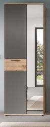 Garderobenschrank Tomaso in Nox Eiche und Basalt grau Garderobe oder groer Schuhschrank 70 x 200 cm