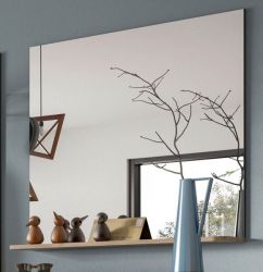 Garderobenspiegel Mason in Nox Eiche und Basalt grau Wandspiegel mit Ablage 90 x 84 cm