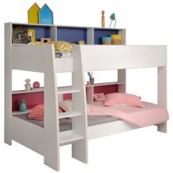 Parisot Etagenbett TamTam1 in weiß mit blau oder pink Kinder und Jugendzimmer Hochbett 209 x 165 cm