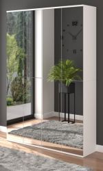 Garderobe mit Spiegel SystemX in weiß Schuhschrank mit Spiegeltüren 122 x 193 cm Garderobe mit Spiegel SystemX in weiß Schuhschrank mit Spiegeltüren 122 x 193 cm
