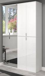 Garderobe mit Spiegel SystemX in weiß Hochglanz Schuhschrank mit Spiegeltür 122 x 193 cm Garderobe mit Spiegel SystemX in weiß Hochglanz Schuhschrank mit Spiegeltür 122 x 193 cm