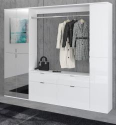 Garderobenschrank mit Spiegel ProjektX in weiß Hochglanz Kleiderschrank mit Spiegeltür 212 x 193 cm