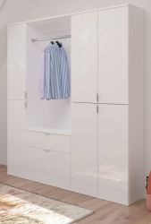 Garderobe SystemX in weiß Hochglanz Garderobenschrank 152 x 193 cm Garderobe SystemX in weiß Hochglanz Garderobenschrank 152 x 193 cm