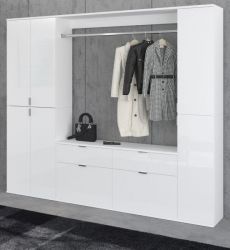 Garderobenschrank SystemX in weiß Hochglanz Schuhschrank 212 x 193 cm Garderobenschrank SystemX in weiß Hochglanz Schuhschrank 212 x 193 cm