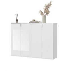 Kommode SystemX in weiß Hochglanz Sideboard Mehrzweckschrank 122 x 99 cm Kommode SystemX in weiß Hochglanz Sideboard Mehrzweckschrank 122 x 99 cm