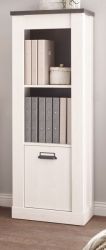 Aktenregal Stove in weiß Pinie und anthrazit Landhaus Büro Regalschrank 51 x 146 cm Aktenregal Stove in weiß Pinie und anthrazit Landhaus Büro Regalschrank 51 x 146 cm