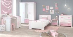 Parisot Kinder- und Jugendzimmer Set 5-teilig Biotiful13 in weiß und rosa Mädchenzimmer