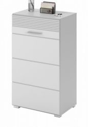 Schuhkommode Leon in weiß Hochglanz Flur Diele Schuhschrank 55 x 96 cm Schuhkommode Leon in weiß Hochglanz Flur Diele Schuhschrank 55 x 96 cm