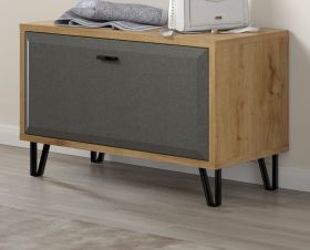 Garderobe Sitzbank Blanshe in Filz grau und Eiche Navarra Garderobenbank 79 x 51 cm Garderobe Sitzbank Blanshe in Filz grau und Eiche Navarra Garderobenbank 79 x 51 cm