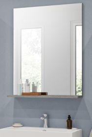 Badezimmer Spiegel Scout in Rauchsilber grau Badspiegel mit Ablage 60 x 79 cm