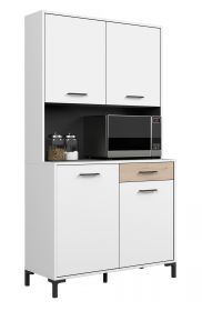 Parisot Küchenschrank Blender11 in weiß und schattengrau Küche Buffet und Mehrzweckschrank 101 x 183 cm