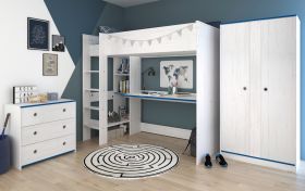 Parisot Kinder- und Jugendzimmer Smoozy28 in weiß Kiefer mit blau oder pink Komplett-Set 3-teilig Parisot Kinder- und Jugendzimmer Smoozy28 in weiß Kiefer mit blau oder pink Komplett-Set 3-teilig