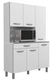 Parisot Küchenschrank Season22 in weiß und grauKüche Buffet und Mehrzweckschrank 120 x 181 cm