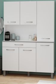 Parisot Kchenschrank Spring in wei und grau Kche Buffet 120 x 181 cm