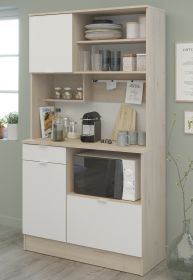 Parisot Kchenbuffet Socool11 in wei und Jackson Eiche Buffetschrank 100 x 184 cm