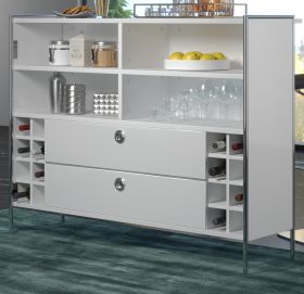 Bar Infinity in weiß Hochglanz Lack aus Italien Bartresen mit Chromrahmen 140 x 109 cm Bar Infinity in weiß Hochglanz Lack aus Italien Bartresen mit Chromrahmen 140 x 109 cm