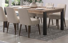 Esstisch Emile in Eiche Tabak und schwarz K�chentisch 200 x 100 cm