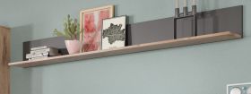 Wandboard Tomaso in Nox Eiche und Basalt grau Wandregal 180 cm Bücherregal Wandboard Tomaso in Nox Eiche und Basalt grau Wandregal 180 cm Bücherregal