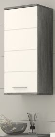 Badezimmer Hngeschrank Bailey in wei Hochglanz und Rauchsilber grau Badschrank 35 x 77 cm