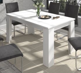 Esstisch Selen in weiß Küchentisch ausziehbar mit Einlegeplatte 160 - 200 x 90 cm Esstisch Selen in weiß Küchentisch ausziehbar mit Einlegeplatte 160 - 200 x 90 cm