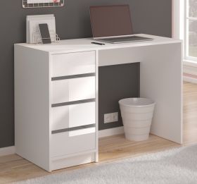 Schreibtisch Adele in weiß Hochglanz Laptoptisch für Homeoffice und Büro 110 x 75 cm Schreibtisch Adele in weiß Hochglanz Laptoptisch für Homeoffice und Büro 110 x 75 cm