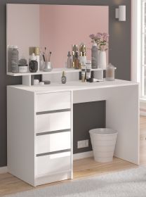 Schminktisch Adele in wei Hochglanz Kosmetiktisch mit Spiegel 110 x 145 cm