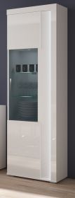 Vitrine Sunroof in wei Hochglanz Vitrinenschrank inklusive Beleuchtung 60 x 202 cm, Soft-Close