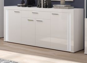 Sideboard Sunroof in weiß Hochglanz Kommode inklusive Beleuchtung 182 x 84 cm, Soft-Close Sideboard Sunroof in weiß Hochglanz Kommode inklusive Beleuchtung 182 x 84 cm, Soft-Close
