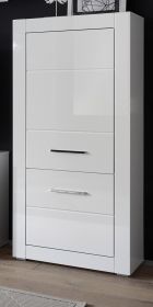 Highboard Carrara in weiß Hochglanz Wohn- und Esszimmer Anrichte 65 x 142 cm Highboard Carrara in weiß Hochglanz Wohn- und Esszimmer Anrichte 65 x 142 cm