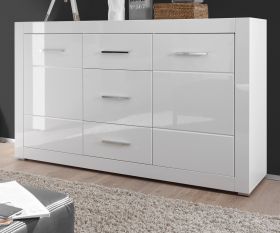 Sideboard Carrara in weiß Hochglanz Wohn- und Esszimmer Kommode 164 x 97 cm Sideboard Carrara in weiß Hochglanz Wohn- und Esszimmer Kommode 164 x 97 cm