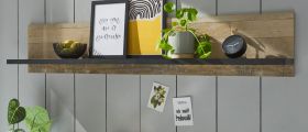 Kchenregal Stove in Used Wood hell und anthrazit Kche Wandregal 160 x 30 cm Gewrzregal