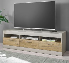 TV-Lowboard Griego in Kieselgrau matt und Zinneiche TV Unterteil 150 x 46 cm TV-Lowboard Griego in Kieselgrau matt und Zinneiche TV Unterteil 150 x 46 cm