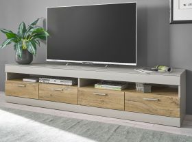 TV-Lowboard Griego in Kieselgrau matt und Zinneiche TV Unterteil 200 x 46 cm XL-Board TV-Lowboard Griego in Kieselgrau matt und Zinneiche TV Unterteil 200 x 46 cm XL-Board