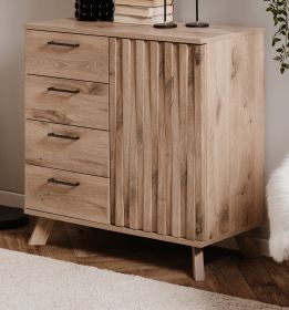 Kommode Douro in Schweden Eiche mit 3D-Reliefoptik Wohn- und Esszimmer Sideboard 84 x 85 cm