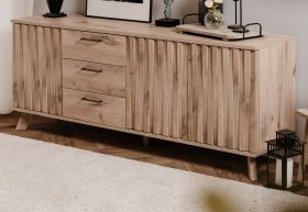 Sideboard Douro in Schweden Eiche mit 3D-Reliefoptik Wohn- und Esszimmer Kommode 175 x 68 cm