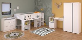 Parisot Kinder- und Jugendzimmer Pirouette11 in weiß mit grau oder rosa Komplett-Set 4-teilig Parisot Kinder- und Jugendzimmer Pirouette11 in weiß mit grau oder rosa Komplett-Set 4-teilig
