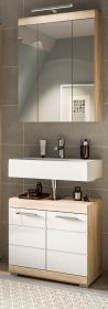 Badmöbel Set 2-teilig Mambo in weiß Hochglanz und Sonoma Eiche Badkombination 60 x 191 cm Badmöbel Set 2-teilig Mambo in weiß Hochglanz und Sonoma Eiche Badkombination 60 x 191 cm