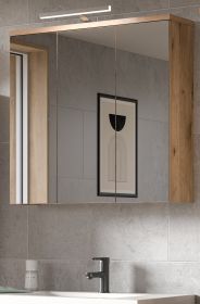 Badezimmer Spiegelschrank Oderzo in Eiche Badschrank 3-türig 80 cm Soft-Close Badezimmer Spiegelschrank Oderzo in Eiche Badschrank 3-türig 80 cm Soft-Close