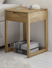 Nachttisch Jalapa in Eiche massiv geölt Nachtkonsole mit Schubkasten, Boxspring geeignet Nachttisch Jalapa in Eiche massiv geölt Nachtkonsole mit Schubkasten, Boxspring geeignet